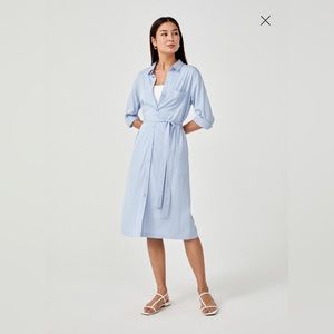 Light Blue, Nesrin Relaxed Midi Shirt Dress - Love Bonito NWT